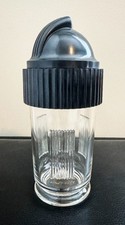 UNUSUAL RARE GLASS & BAKELITE STREAMLINE MODERNE COCKTAIL SHAKER C 1937 picture