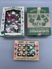 Vintage Shiny Brite Christmas Ornaments 3 Boxes 1