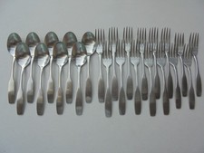 24 Pcs Oneida Paul Revere Stainless Flatware 11 Dinner Forks 4 Salad Fks 9 Spns picture