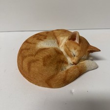 Realistic Sleeping Orange Tabby Cat Statue Perfect Gift for Cat Lovers Excellent picture