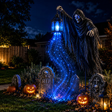 Halloween Soul Harvester Animated Garden Light, Solar Powered Flowing Ghost Ligh picture