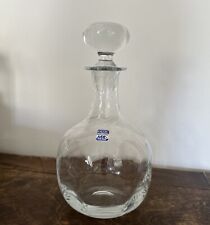 Krosno Poland Hand Blown Glass Decanter With Stopper  Swirl Design - 9.5 in H picture