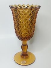 Imperial Glass Sawtooth Amber Footed Vase  9.5