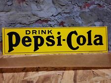 NEW OLD STOCK NOS TIN METAL DRINK PEPSI COLA CHAS W. SHONK CHICAGO TACKER SIGN picture