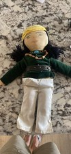VTG Native American Doll Foll Art Turquoise  Necklace, Rag Handmade Souvenir picture