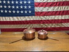 Vintage Paul Revere Copper Cookware 1801 - 2 Pcs / Lids Made In USA picture