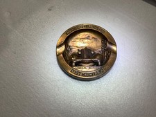 Brass Ashtray GM General Motors Automobiles Who serves Progress Serves America picture
