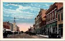 East Main Street Chanute Kansas Kress Store Vintage Postcard E.O. Kropp picture