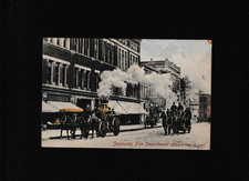 Vtg 1909 Sandusky OH Fire Department Answers A Call Street Scene Postcard Horses picture