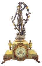 Antique mantel clock, bronze, France, Emil Fuchs, 1890, large, 55 cm,... picture