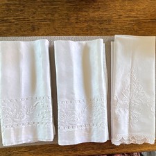 6 Antique Pillow Layovers? Linen 12x15  came from Europe BEAUTIFUL  picture