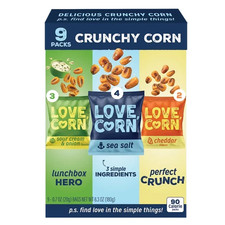 LOVE CORN: 9ct Variety Pack: Sea Salt, Cheddar, and Sour Cream & Onion picture