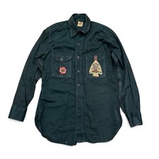 Vintage 1940s BSA Spruce Green Senior Explorer Scout Shirt Philmont Gauze Patch picture