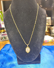 14 kt  Gold Virgin Mary Christian Medal Pendant Necklace, Italy and some scrap. picture