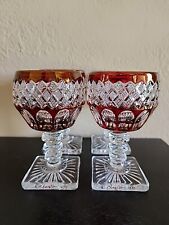 RARE- Westmoreland Waterford Ruby Red Cordial Wine Goblet, 1981 Signed Set Of 4  picture