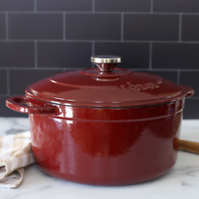 Lodge 6.5 Quart Enameled Cast Iron Dutch Oven, Emerald Green/Red/Ash,USA,New picture