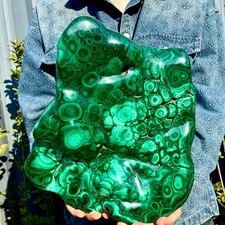 17.6LB Natural Polished Malachite Mineral freeform specimen Reiki Stone Healing picture