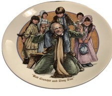 Vintage 1980 Wedgwood Bob Cratchit Tiny Tim Dickens Collector Plate Konrad Hack picture