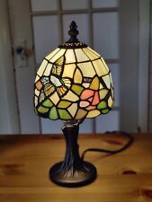 Tiffany Style Stained Glass Accent Table Lamp Birds 12” Tall & Approx 6” Wide picture