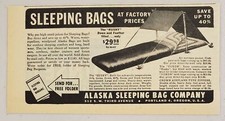 1945 Print Ad Husky Down Sleeping Bags Alaska Sleeping Bag Co. Portland,OR picture