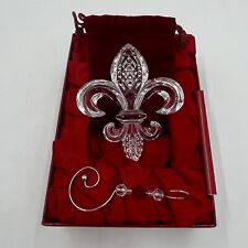 WATERFORD CRYSTAL Fleur-de-Lis Ornament with Enhancer 2012 Original Packaging picture