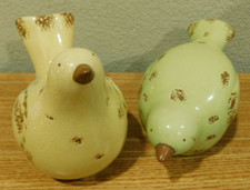 Vintage Nellie Bird Set With Crackle Glaze 2 Piece Lot Home Decor . picture