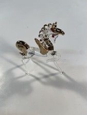 Hand Blown Glass Unicorn Figurine with Gold Horn picture