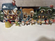 Vintage Schmid Disney Snow White & Seven Dwarfs Figurine Set 8 Pc Plus Town picture