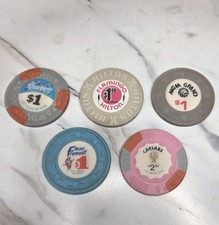 Lot 5 Las Vegas Vintage Gaming Tokens Flamingo Stardust Atlantic City Caesars  picture