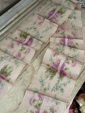 Antique French Silk Ribbon Purple Floral picture