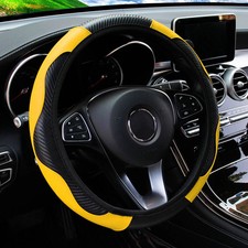 Universal Fit PU Carbon Fiber Leather Car Steering Wheel Cover 14.5-15 Inch picture