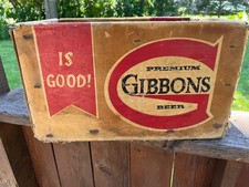 Vintage Gibbons BEER CASE BOTTLE BOX  Lions Inc. Wilkes Barre PA 1965 picture