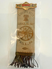 Antique 1900 Brotherhood Railroad Trainmen Ribbon Lodge 587 Philadelphia BRT picture