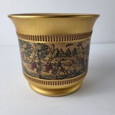Italian C Florentine Italy Hand Made Gold Pot Bowl 6737 picture