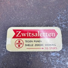 Vtg c.1960s ZWITSALETTEN Advertising Medical Tin - GERMAN - EMTPY / NO CONTENTS picture