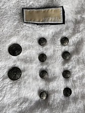MICHAEL KORS REPLACEMENT BUTTONS 10 DARK SILVER TONE METAL BUTTON GOOD CONDITION picture