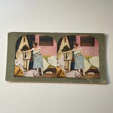 After The Ball Is Over Domestic Moments 1899 Antique Stereoview Card 5H6-1 picture