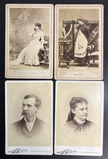 1880s THEATRE ACTORS - 4 CABINET CARD PHOTOS 2 by MORA picture