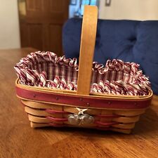 Longaberger 1997 Sweetheart Sweet Treat Basket, Liner, Protector & Tie On picture