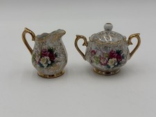 VINTAGE UCAGCO CERAMIC SUGAR BOWL AND CREAM PITCHER SET JAPAN picture