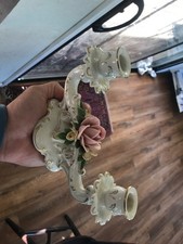 Vintage Floral Candle holder Dresden Germany Porcelain picture