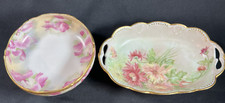 Two Antique Limoges Floral & Gold Jewelry Candy Trays-Exquisite picture
