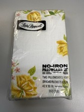 Lady Pepperell Pillowcases Vintage NOS Yellow Rose Floral Standard picture