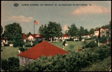 Sunken Gardens Tourist Courts Gettysburg PA Vintage MWH Color-Litho Postcard picture