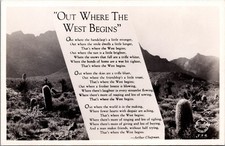 Out Where The West Begins Poem Fred Harvey Postcard Desert Cactus J.22 picture