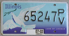 2002 IL ILLINOIS WHITE PEACE DOVE License Plate #65247 BIRD ~ Prevent Violence ~ picture