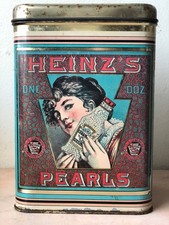 Large Vintage H J Heinz's Pearls Tin Canister Victorian-Style Advertisement picture