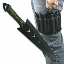 Ninja Knives 6pc Tactical Knives With Leg Sheath Stealth Kit 440 Stainless Steel picture