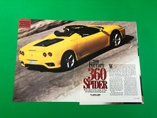 2001 FERRARI 360 MODENA SPIDER ORIGINAL VINTAGE PRINT AD ROAD TEST 4PAGE ARTICLE picture