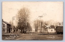 J87/ Martel Ohio RPPC Postcard c1910 Main Street Homes Big 4 Railroad  595 picture